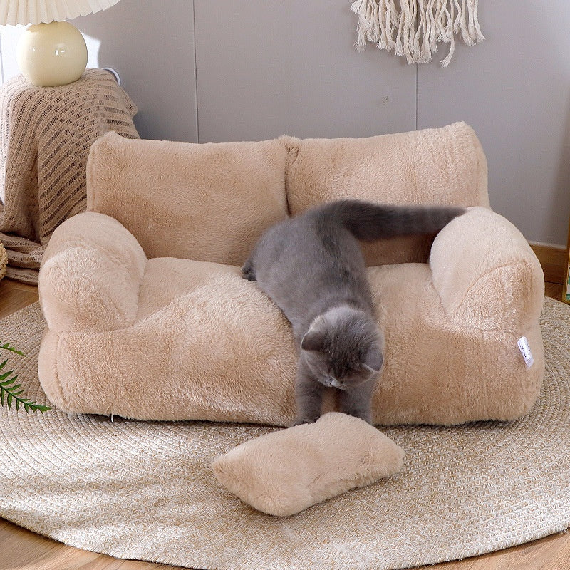 Luxury Cat Bed Sofa Winter Warm Cat Nest Pet Bed for Small Medium Dogs Cats Comfortable Plush Puppy Bed Pet Supplies