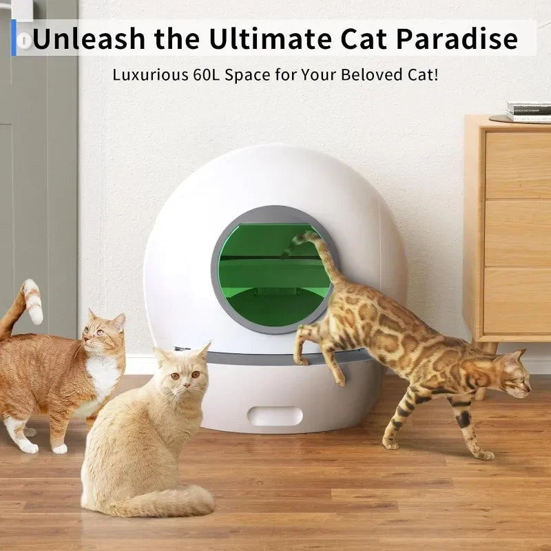 Automatic Cat Litter Box 60L Large Space Self-Cleaning Cats Toilet Odor Free Litter Tray Sandbox for Cat Sandbox Pet Supplies